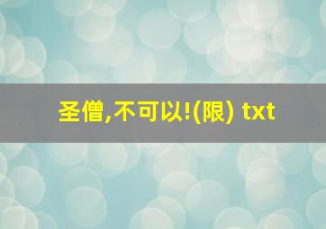 圣僧,不可以!(限) txt